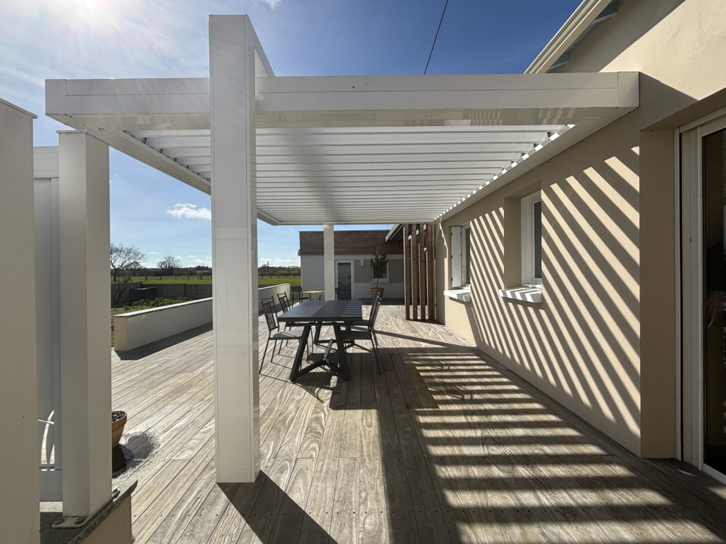 Brisset, pergola bioclimatique, Orée d'Anjou, Ancenis, Vallet